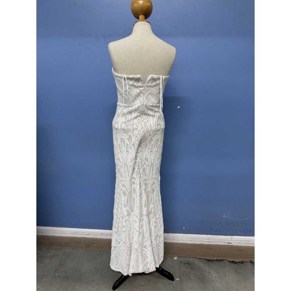 Lulus Olivia White Sequin Strapless Maxi Dress Me… - image 5