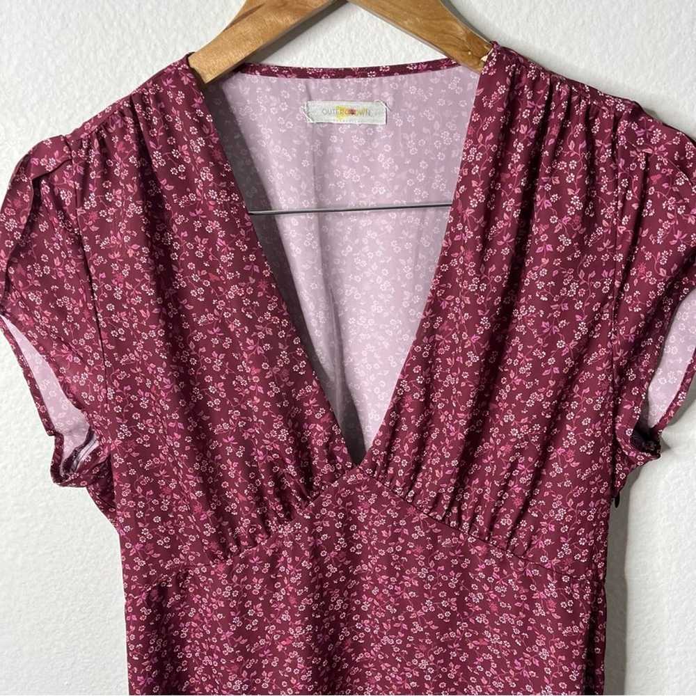 Outerknown Ditzy Floral Pink Fuchsia Short Sleeve… - image 4