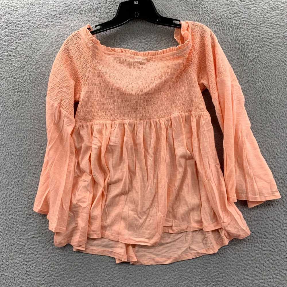 Torrid Peach Smocked 3/4 Sleeve Top for Women in … - image 2