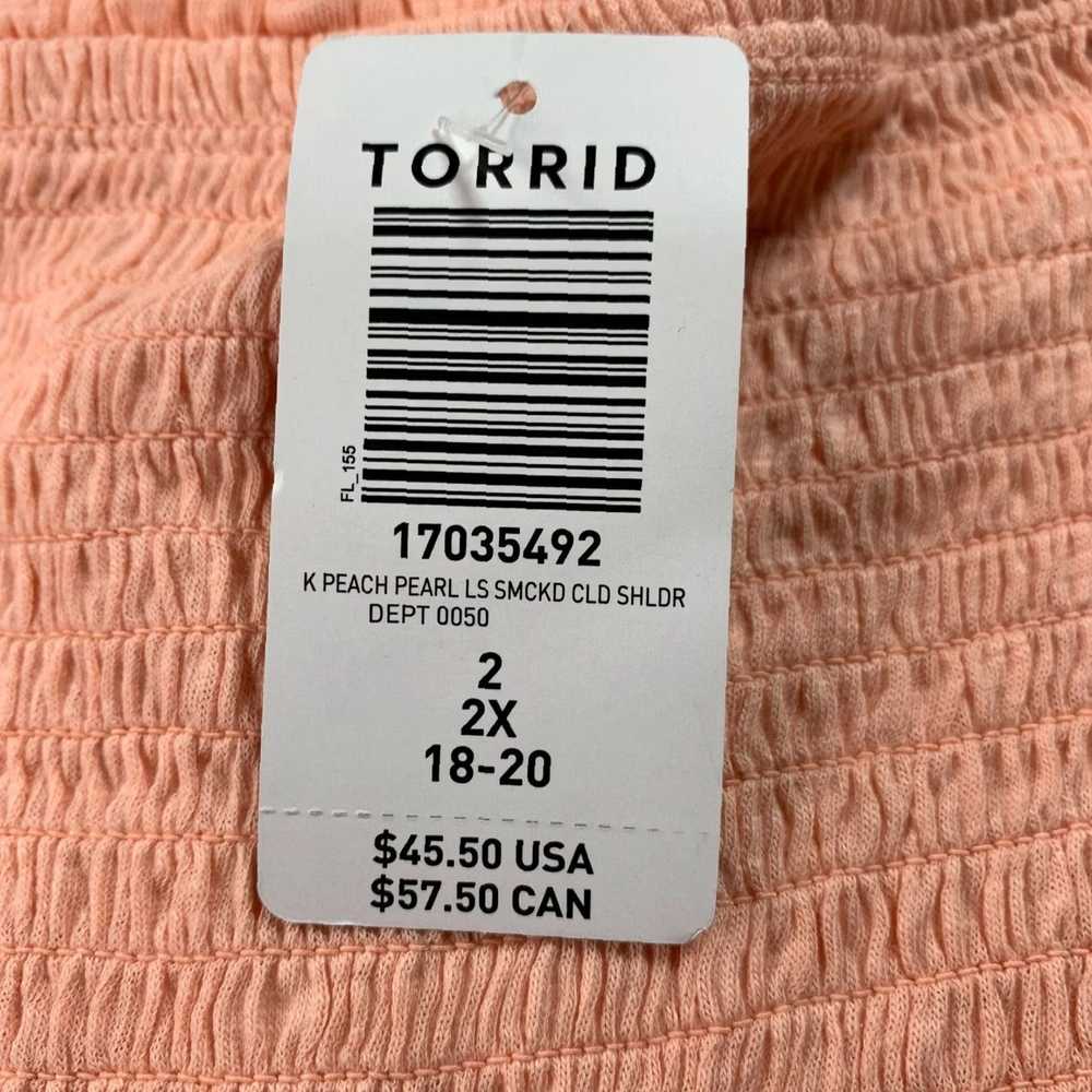 Torrid Peach Smocked 3/4 Sleeve Top for Women in … - image 7