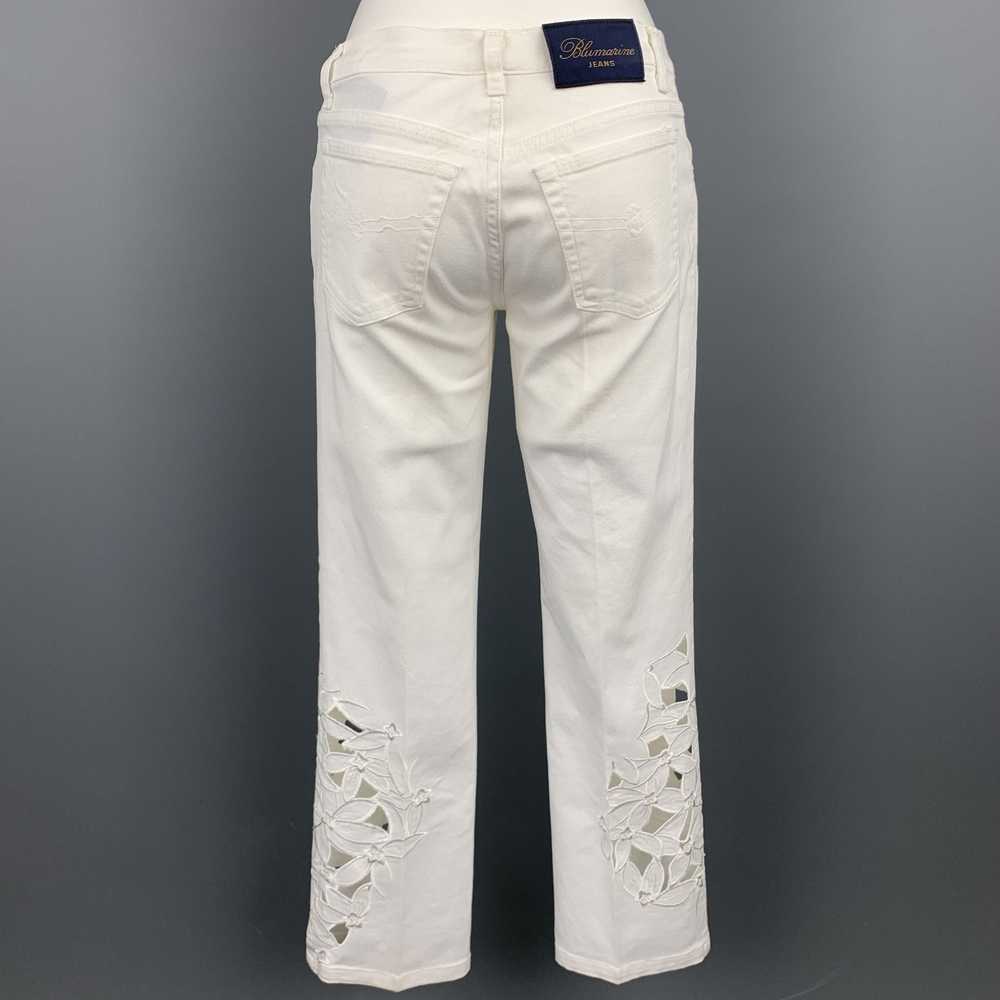 Blumarine BLUMARINE White Denim Embroidered Cut O… - image 3