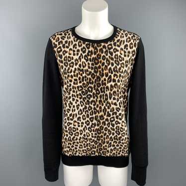 Equipment Black & Tan Leopard Wool / Silk Pullover - image 1