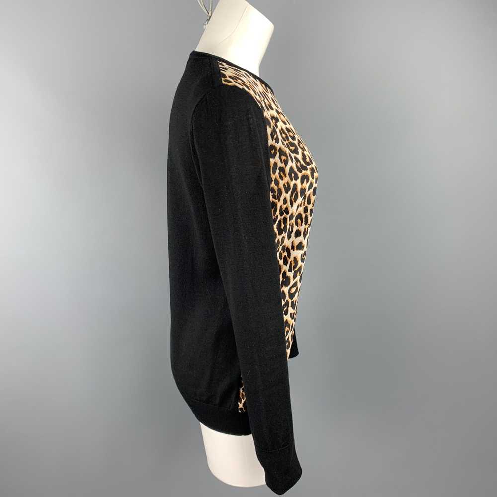 Equipment Black & Tan Leopard Wool / Silk Pullover - image 3