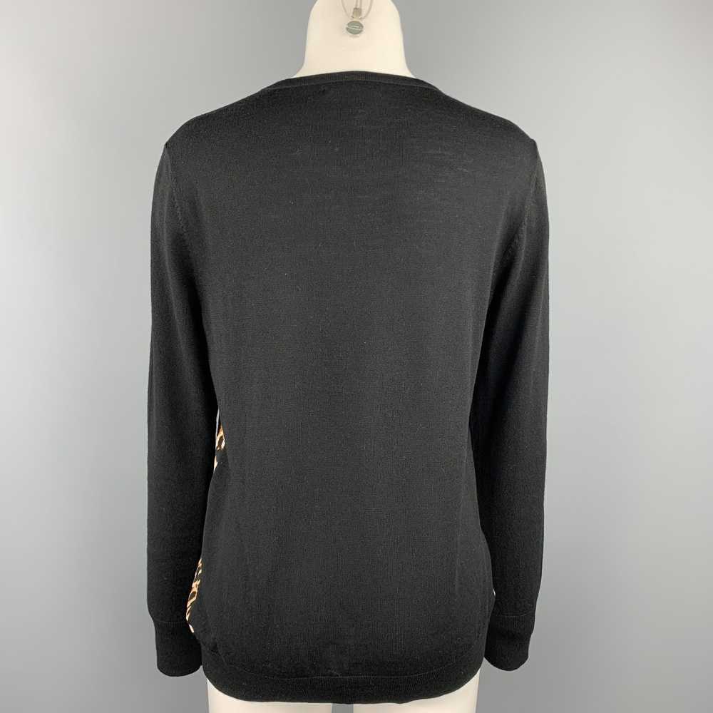 Equipment Black & Tan Leopard Wool / Silk Pullover - image 4