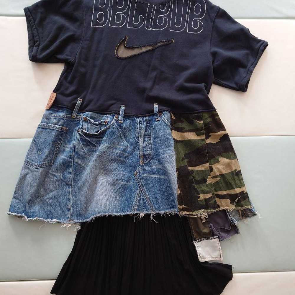 NIKE Vintage Remake Camouflage Denim Dress - image 3