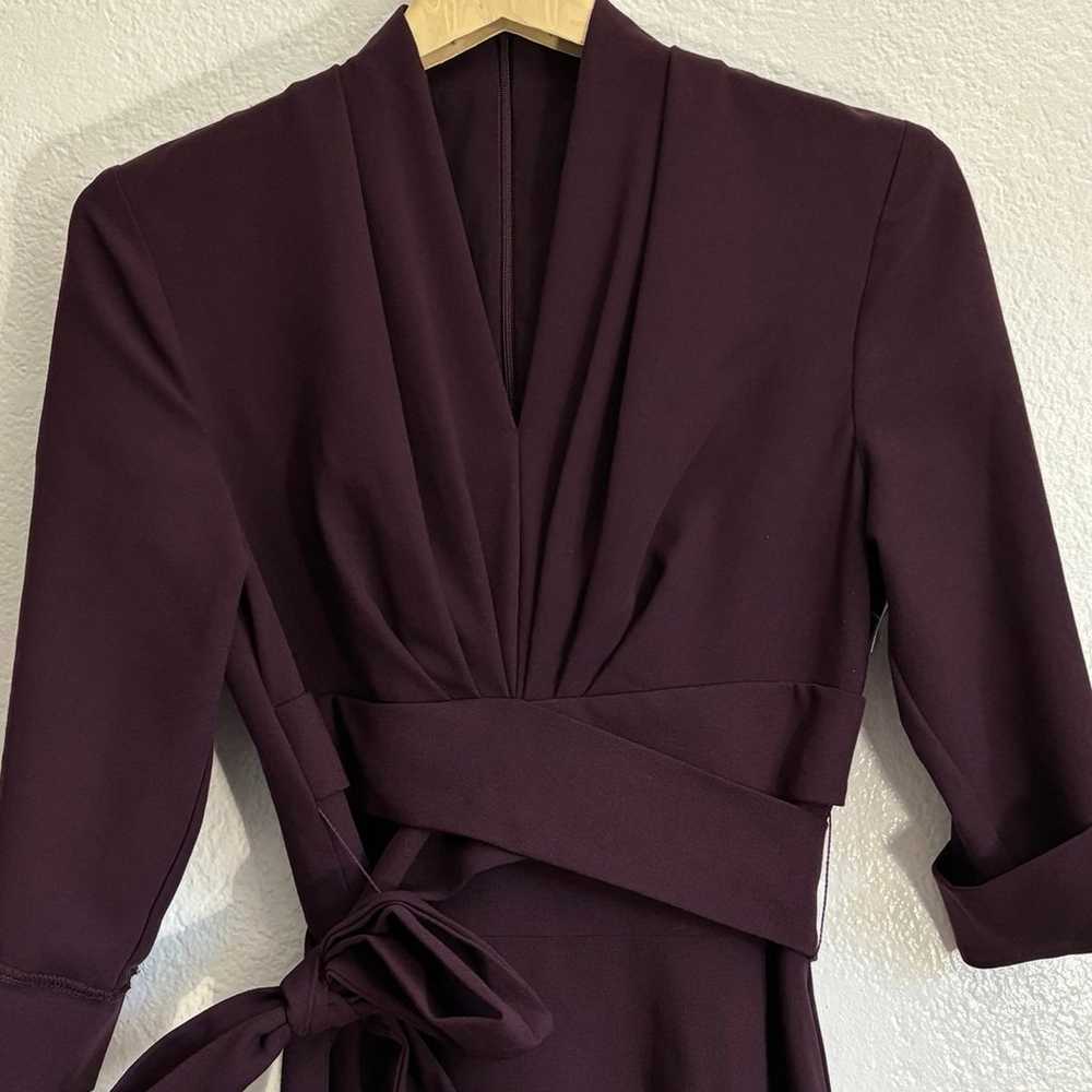 BLACK HALO 3/4 Sleeve Tie Fit & Flare Burgundy Dr… - image 3