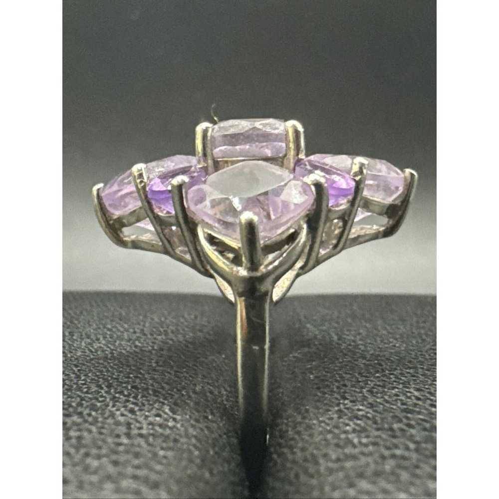 Vintage Sterling Silver Multi Amethyst Ring 925 S… - image 3