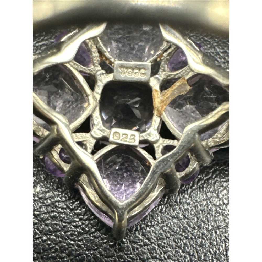 Vintage Sterling Silver Multi Amethyst Ring 925 S… - image 5