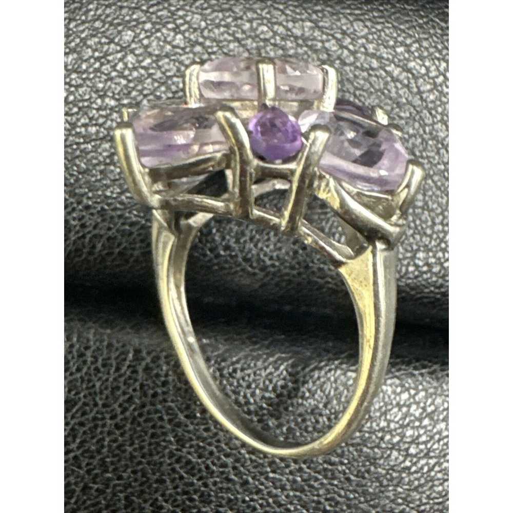 Vintage Sterling Silver Multi Amethyst Ring 925 S… - image 6