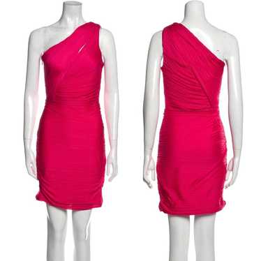 Halston Heritage Hot Pink One Shoulder Cut Out Ru… - image 1