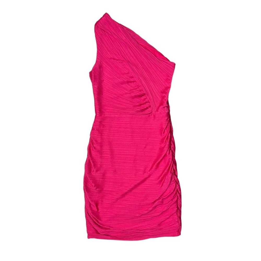 Halston Heritage Hot Pink One Shoulder Cut Out Ru… - image 3