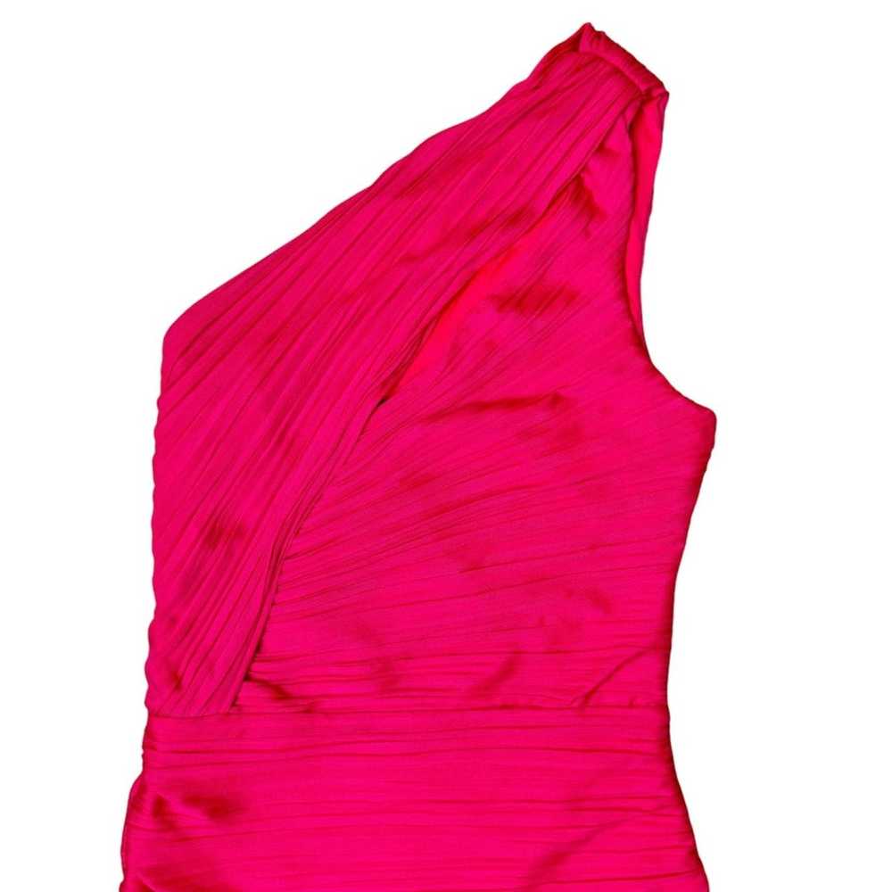 Halston Heritage Hot Pink One Shoulder Cut Out Ru… - image 4