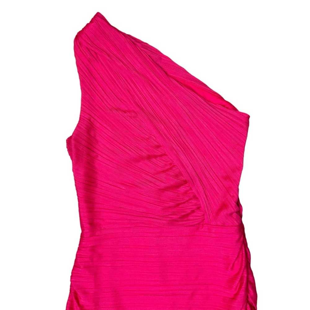 Halston Heritage Hot Pink One Shoulder Cut Out Ru… - image 5