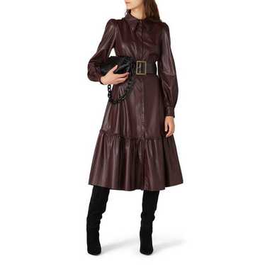 Nicholas Dress Womens 6 Larisa Brown Faux Leather… - image 1