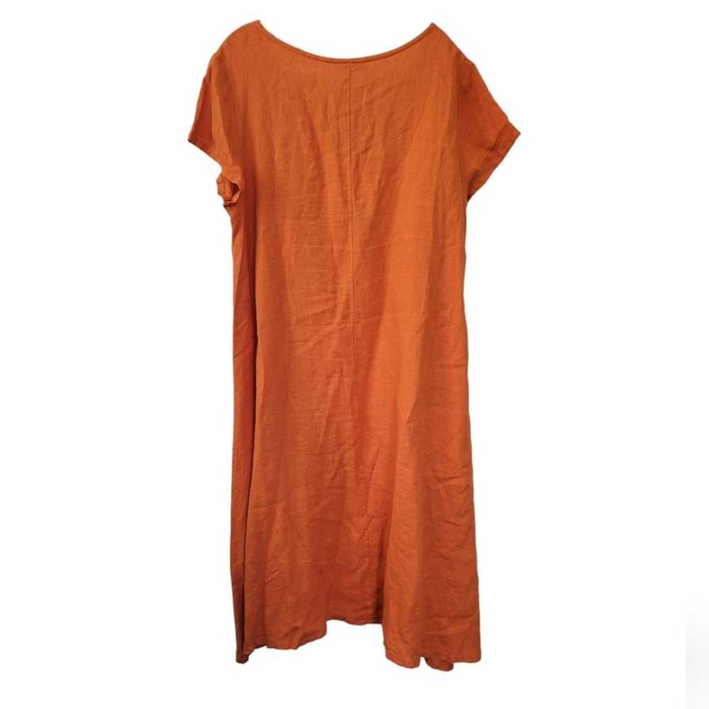 Bryn Walker Winslow Lagenlook Orange Linen Dress … - image 2