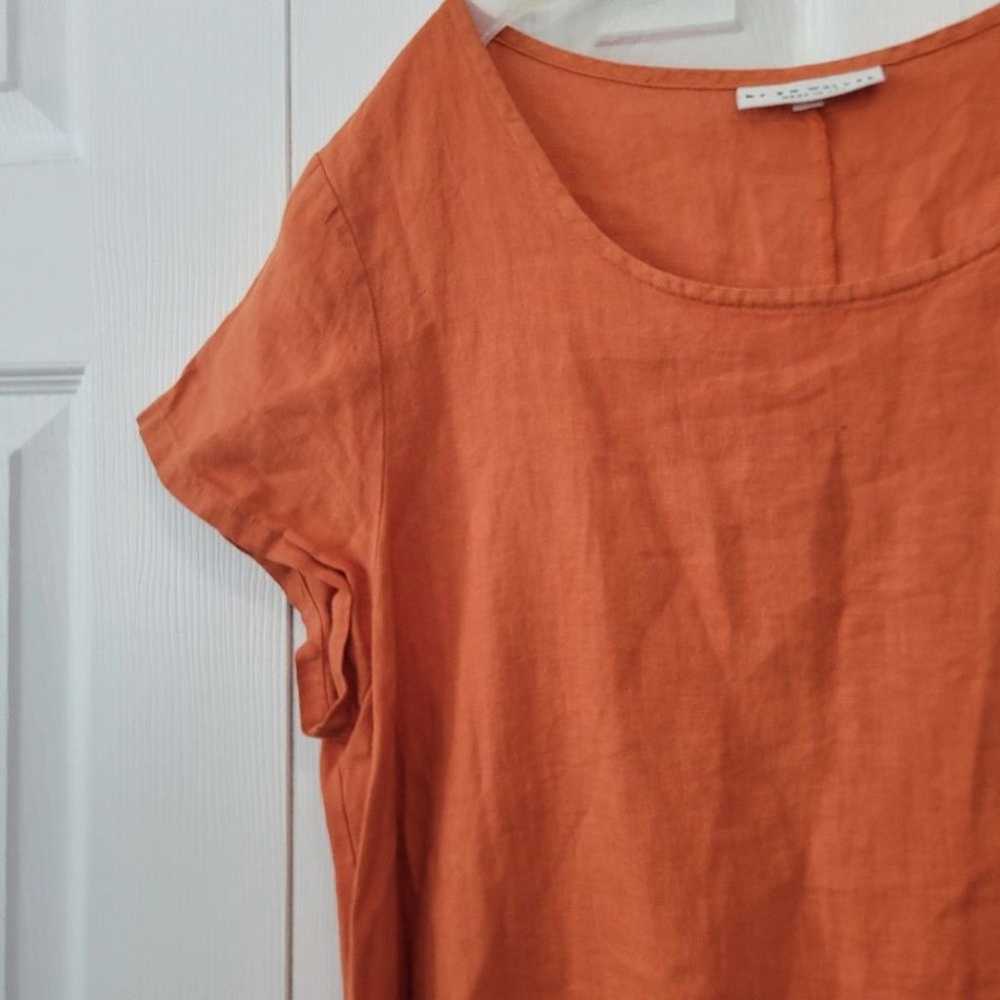 Bryn Walker Winslow Lagenlook Orange Linen Dress … - image 3