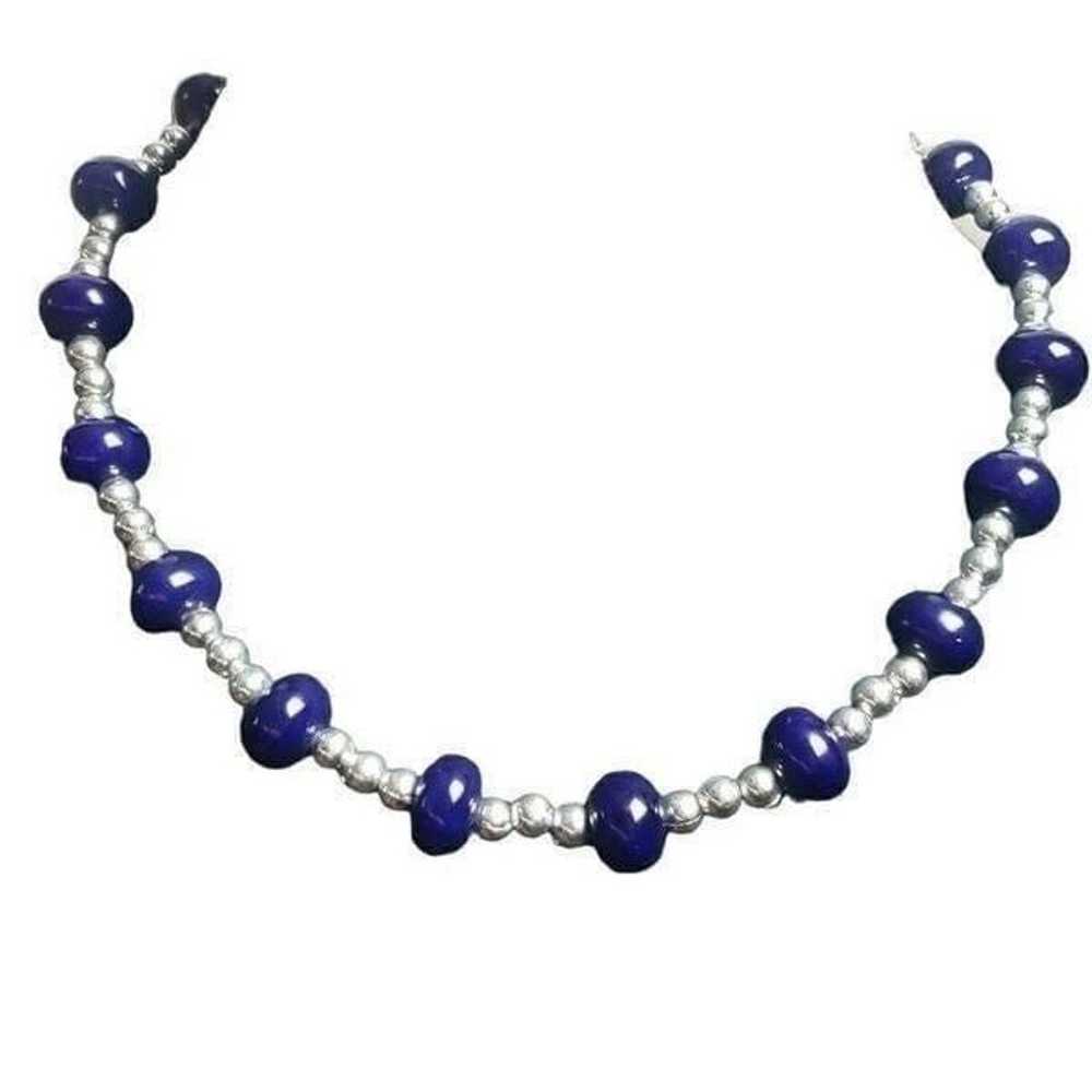 Vintage Blue and Silver Necklace - image 3