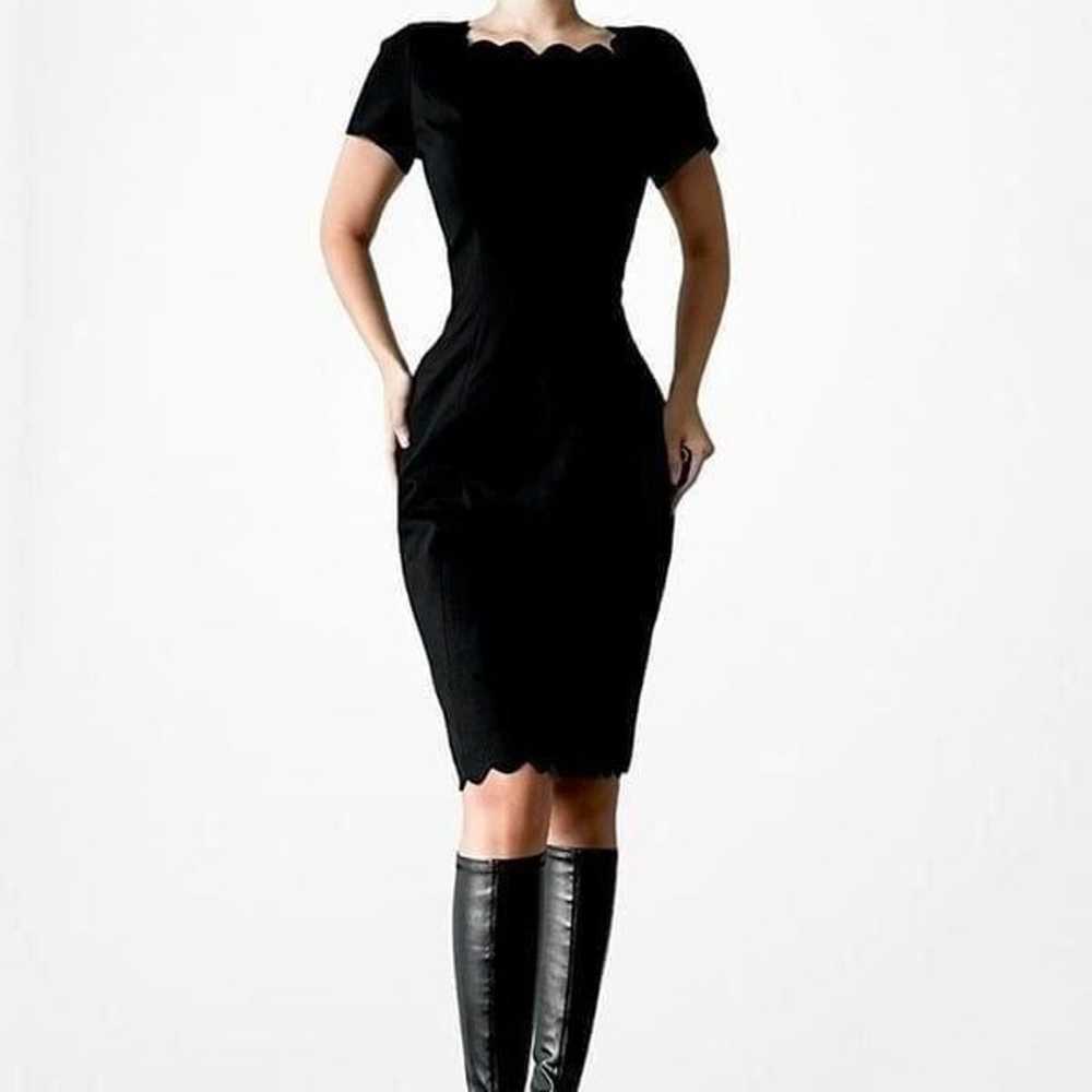 Talbots Black Short Sleeve Knee Length Knit Bodyc… - image 3