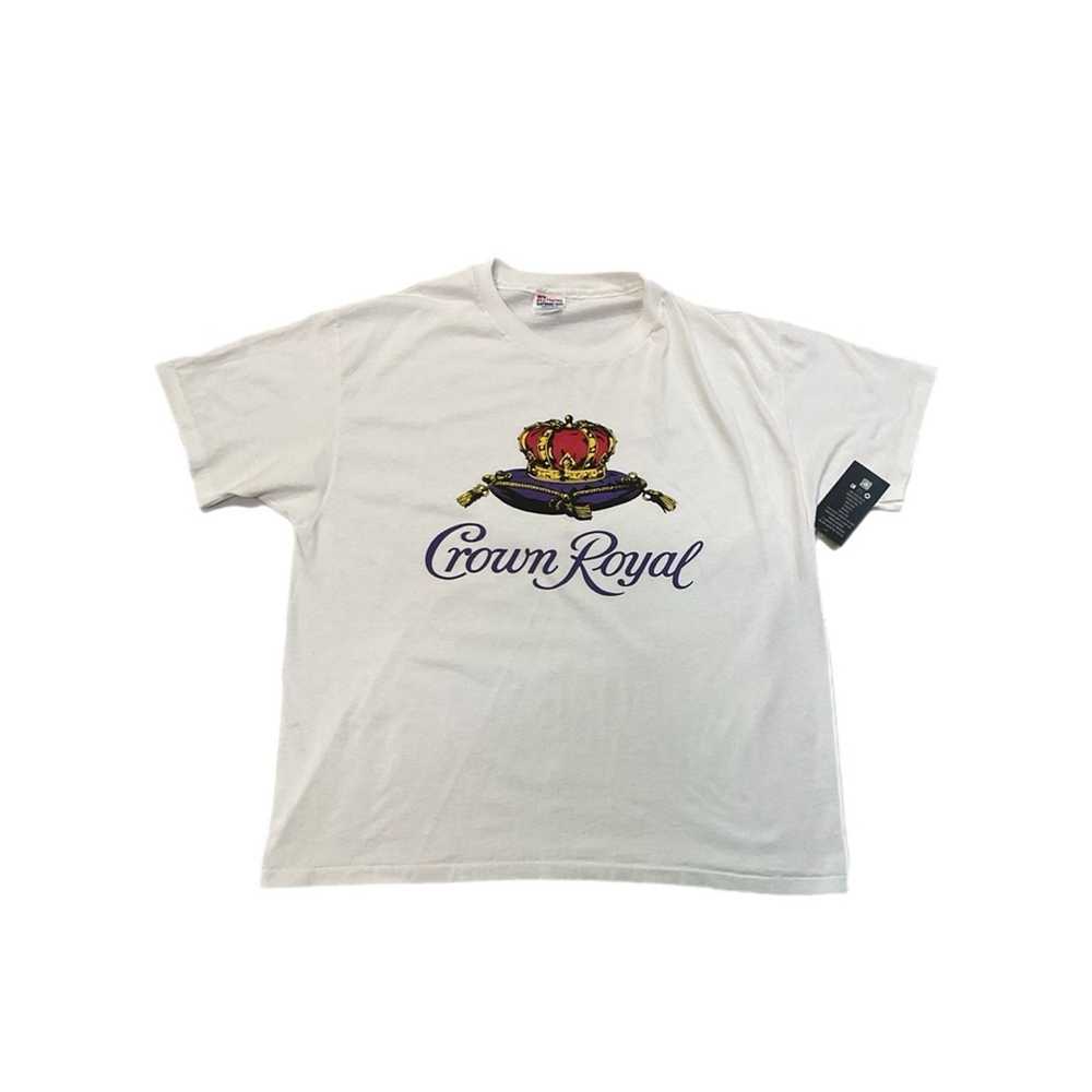 Hanes Vintage 90s Crown Royal Whiskey T-Shirt - image 1