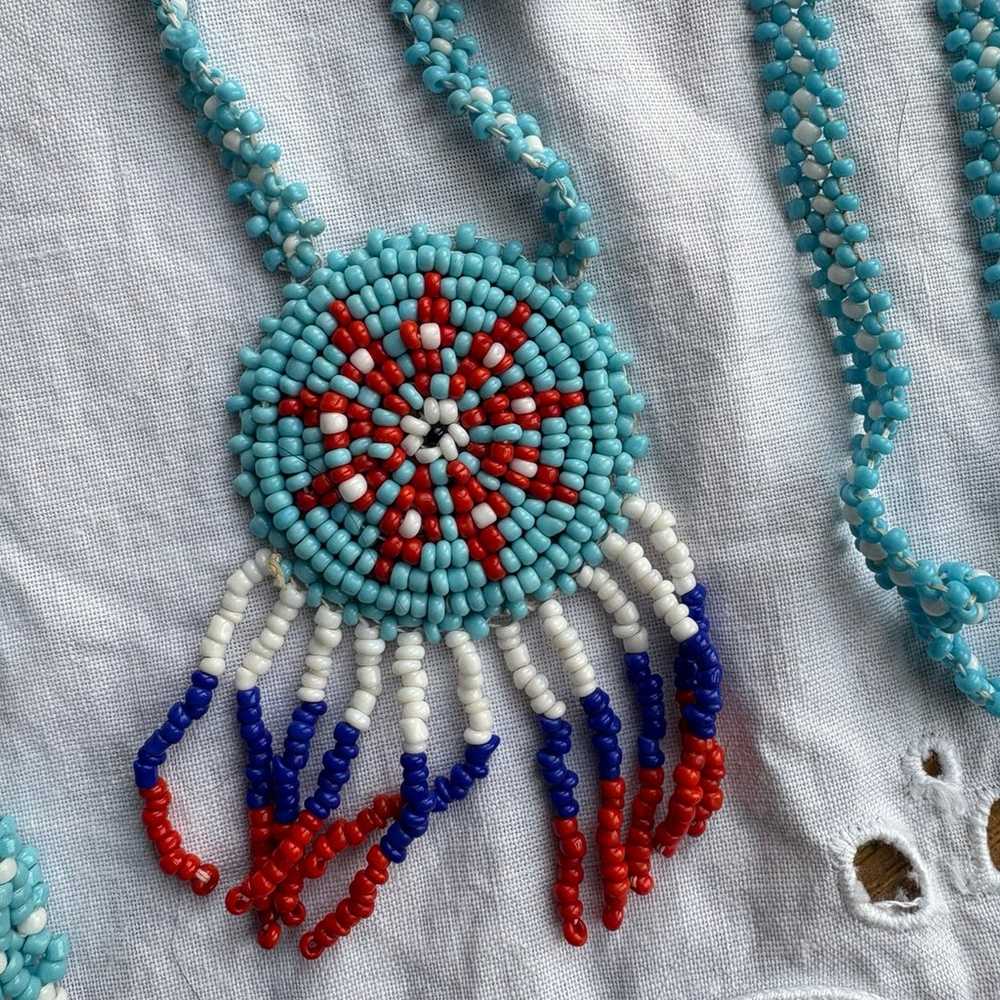 Vintage Native American Seed Bead Necklaces 3 cou… - image 3