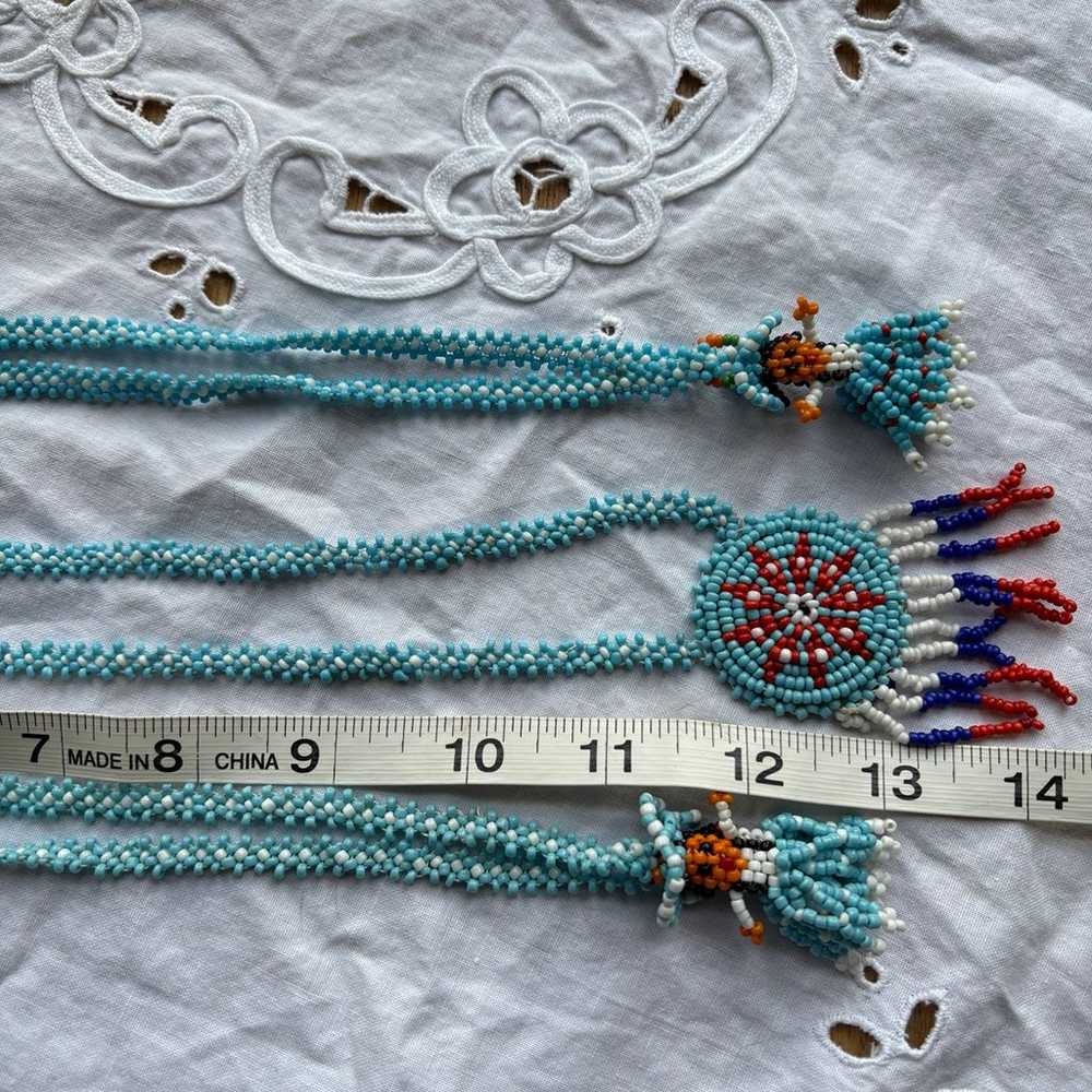 Vintage Native American Seed Bead Necklaces 3 cou… - image 5