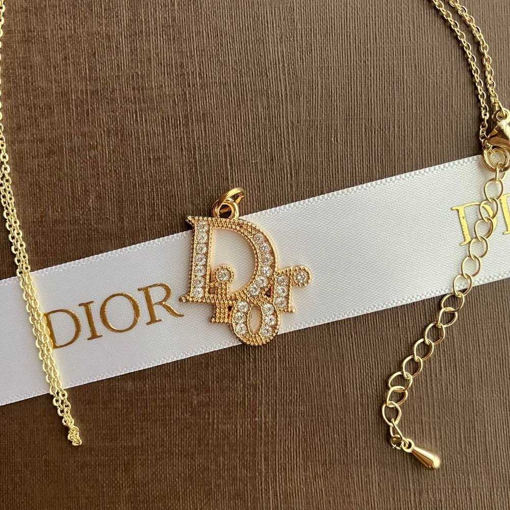 Vintage Button Charm Dior with Necklace - image 1