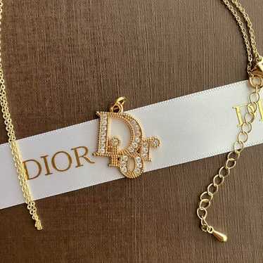 Vintage Button Charm Dior with Necklace