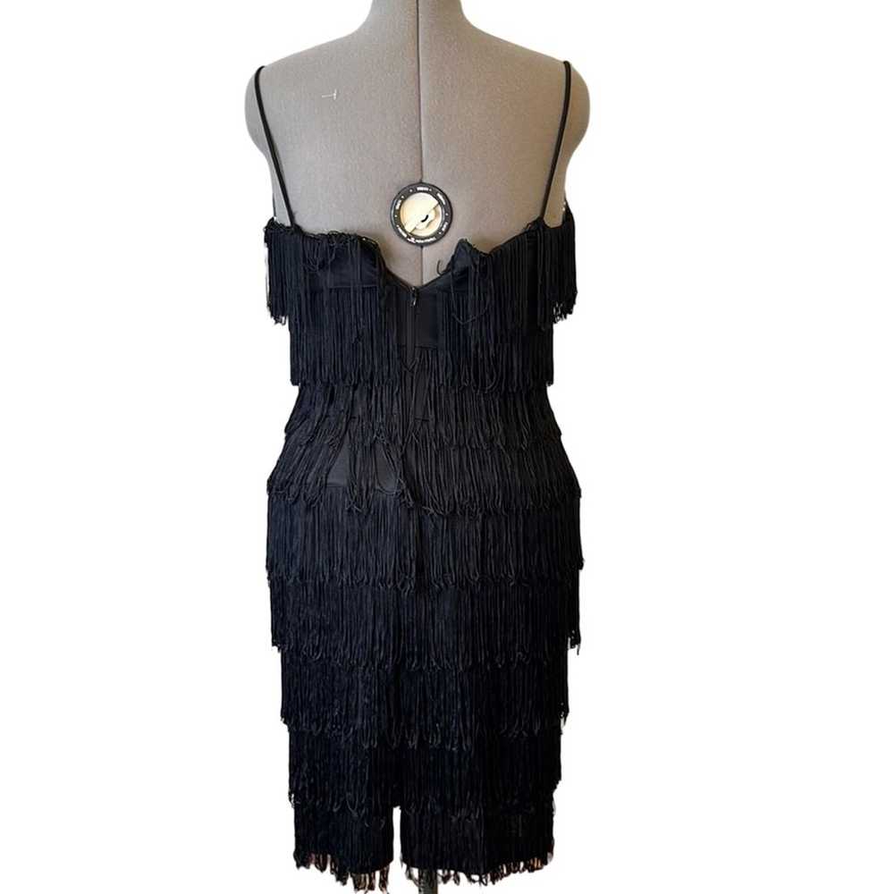 Vintage 1990s New Leaf by Samir black fringe flap… - image 3