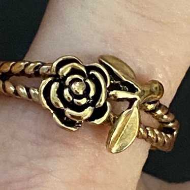 Vintage 14K Rose Gold Electroplated Sterling Rose… - image 1