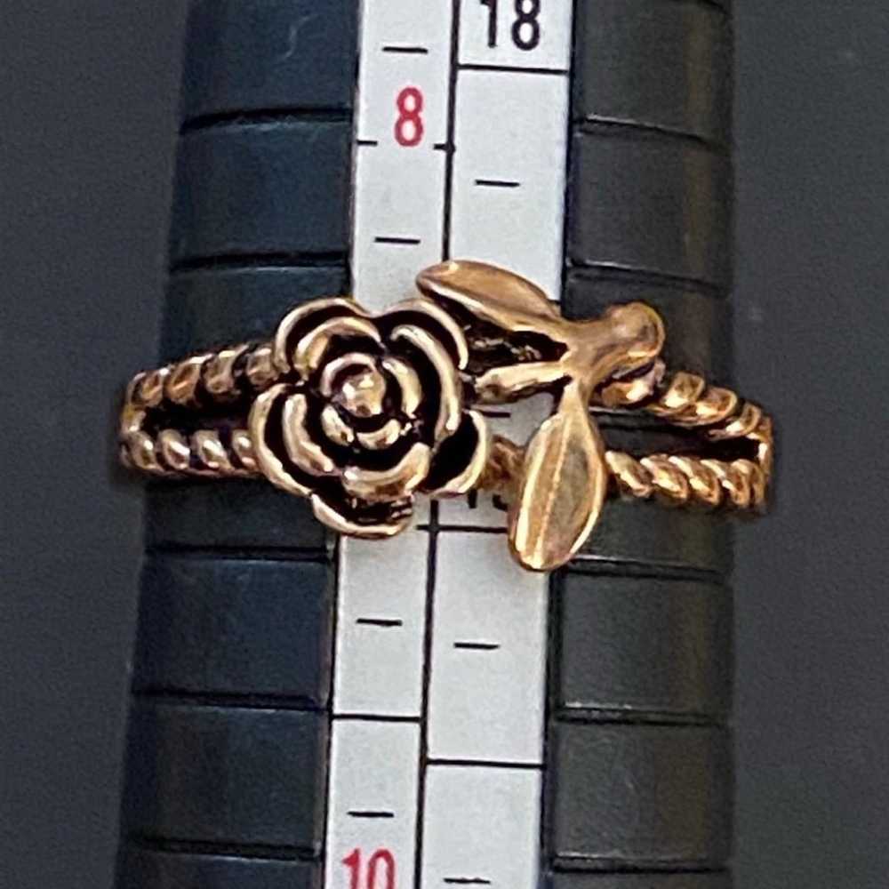 Vintage 14K Rose Gold Electroplated Sterling Rose… - image 3