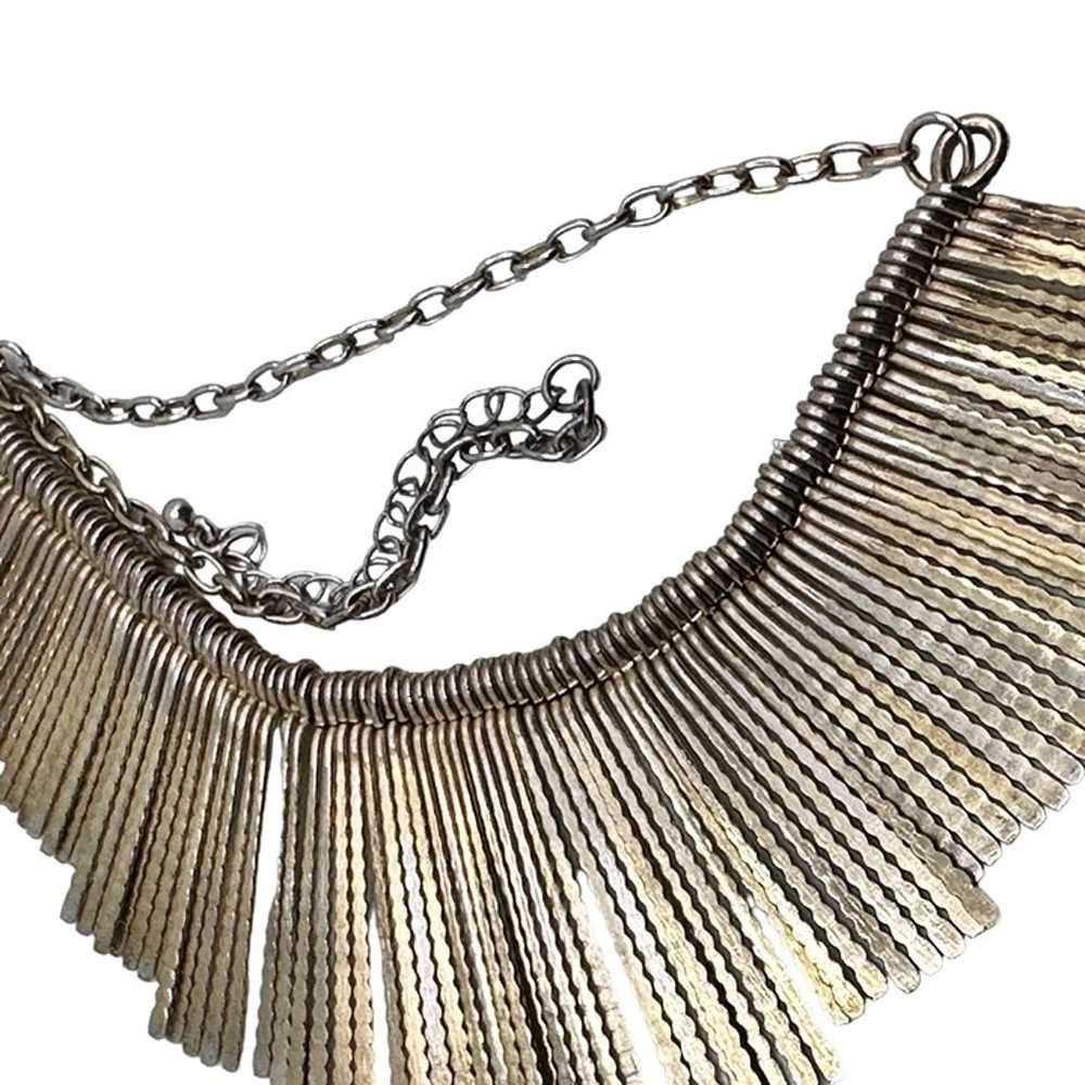 Vintage Boho Gold Tone Fringe Tassel Necklace Col… - image 10