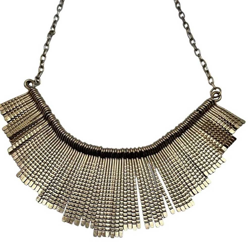 Vintage Boho Gold Tone Fringe Tassel Necklace Col… - image 11