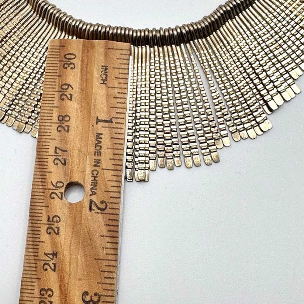 Vintage Boho Gold Tone Fringe Tassel Necklace Col… - image 12