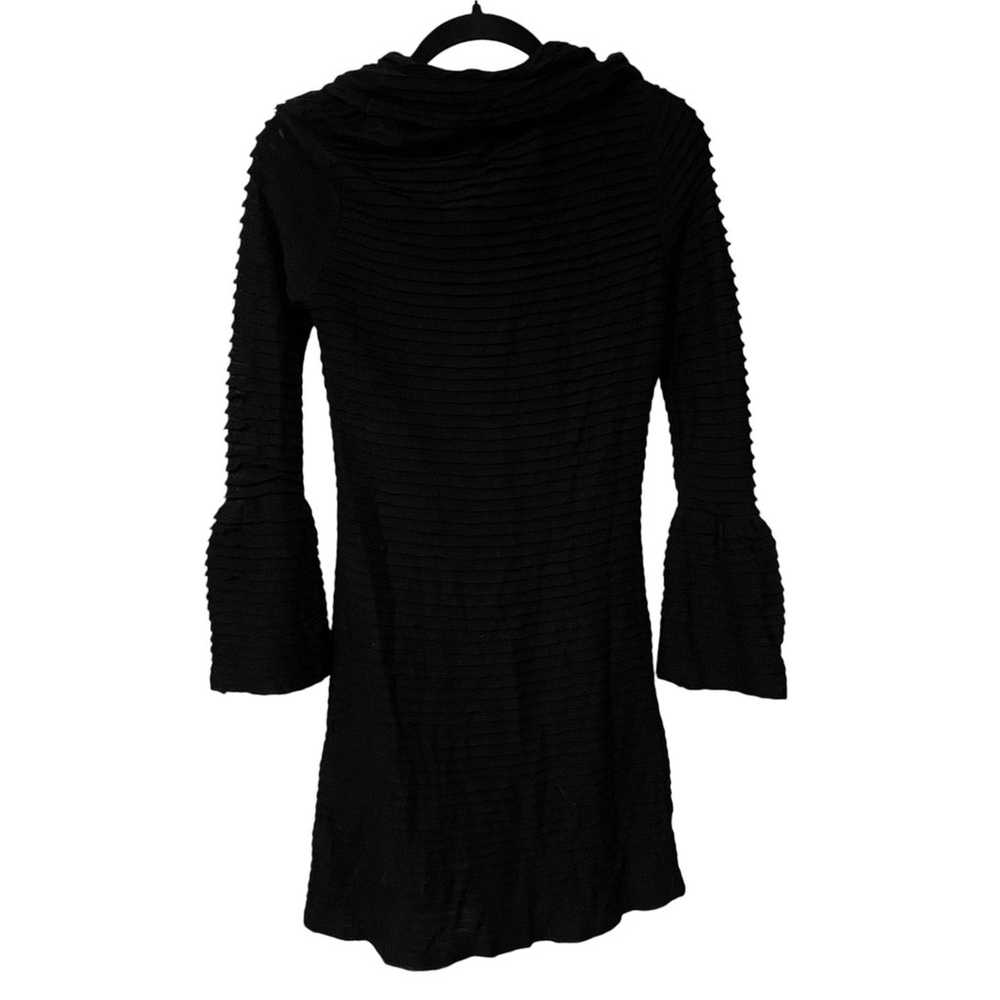 Alice + Olivia Black Knit Sweater Ribbed Bell Lon… - image 3