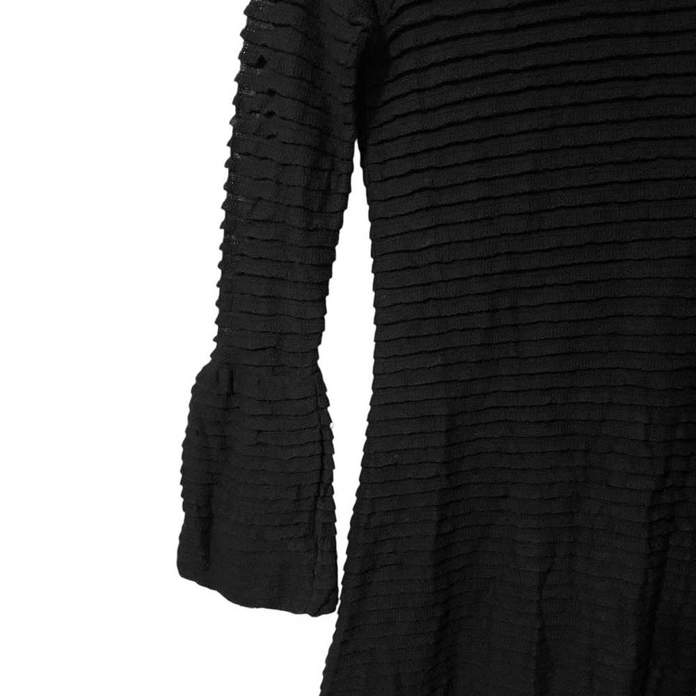 Alice + Olivia Black Knit Sweater Ribbed Bell Lon… - image 4