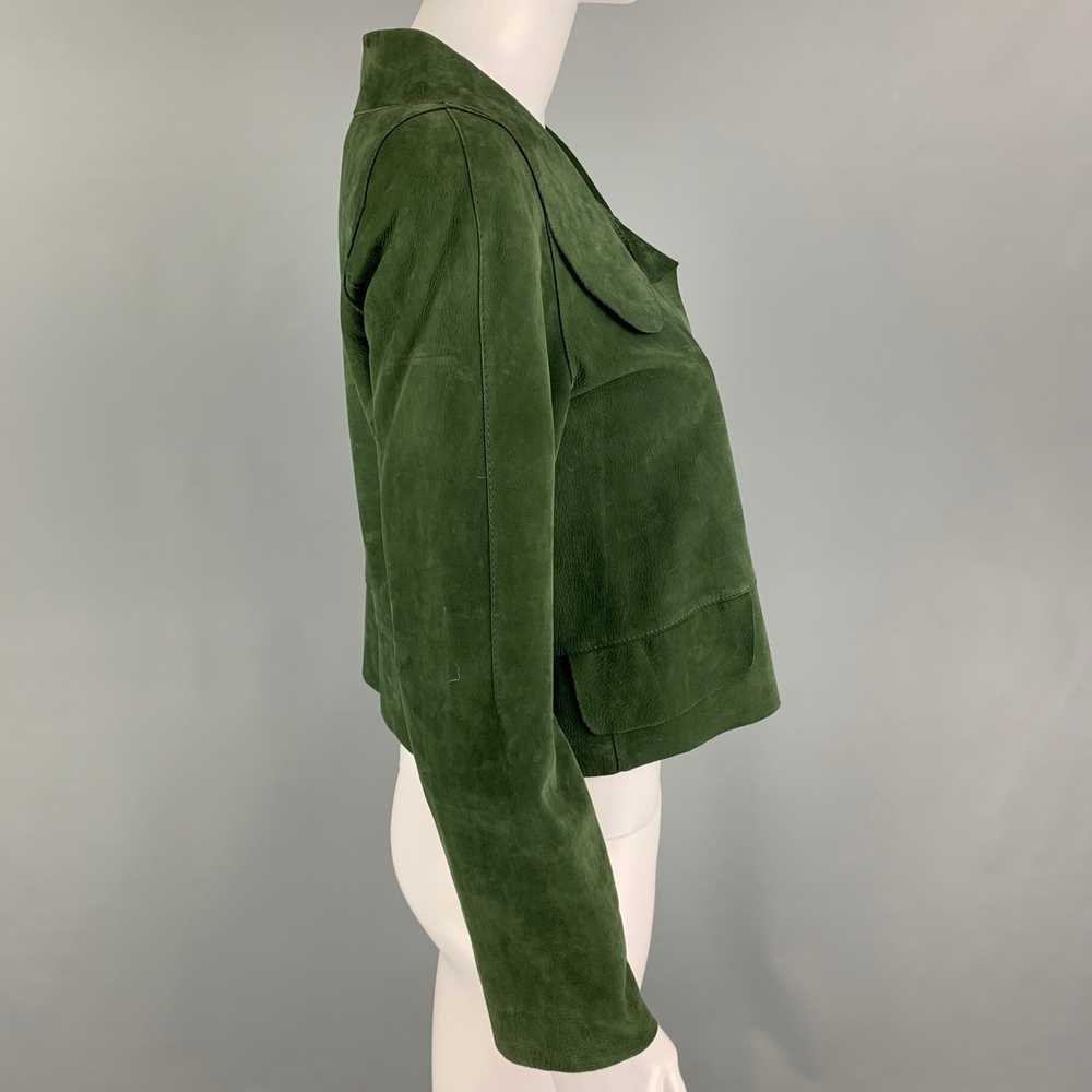 Marni MARNI Size 4 Green Suede Buttoned Jacket - image 2