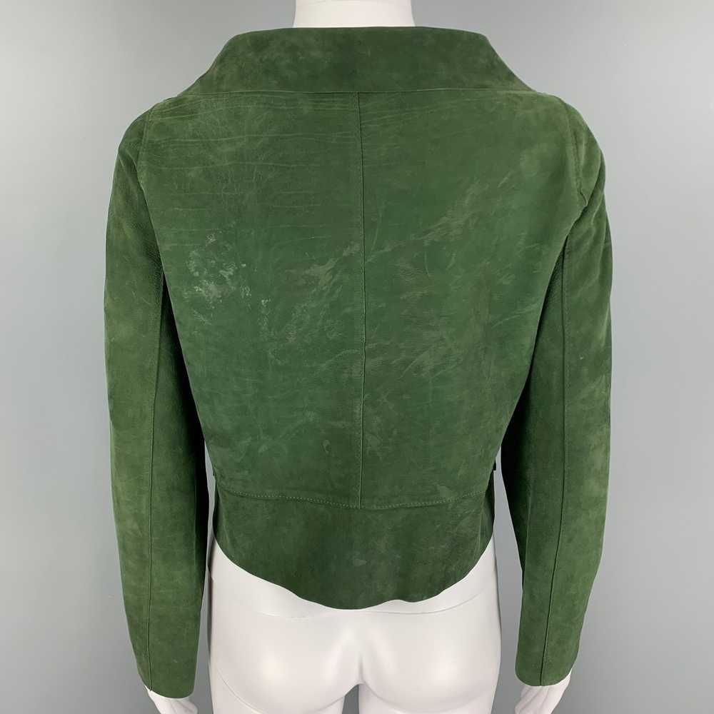 Marni MARNI Size 4 Green Suede Buttoned Jacket - image 3