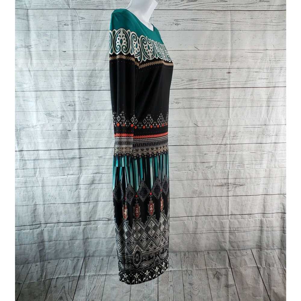 Vintage Cache Womens Printed Dress Sz Medium Teal… - image 3