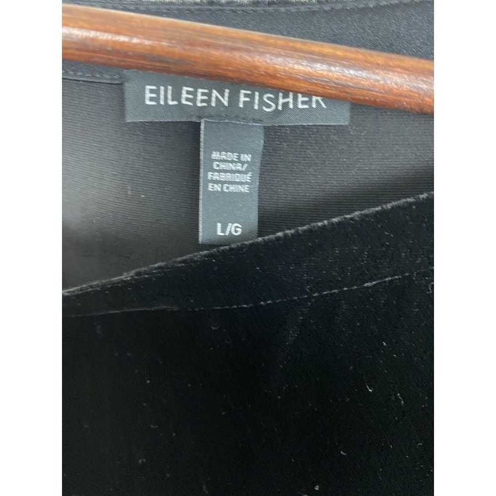 EILEEN FISHER Black Velvet Boatneck Midi Dress Me… - image 6