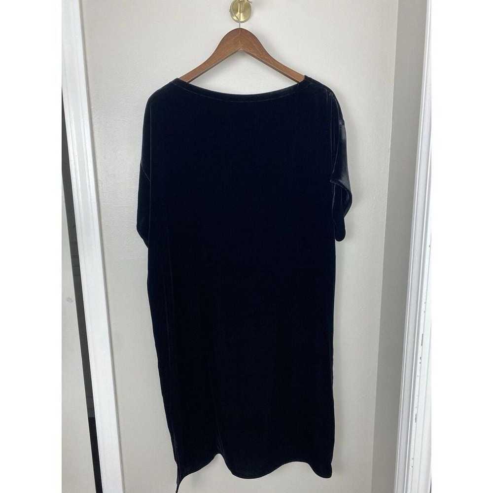 EILEEN FISHER Black Velvet Boatneck Midi Dress Me… - image 8