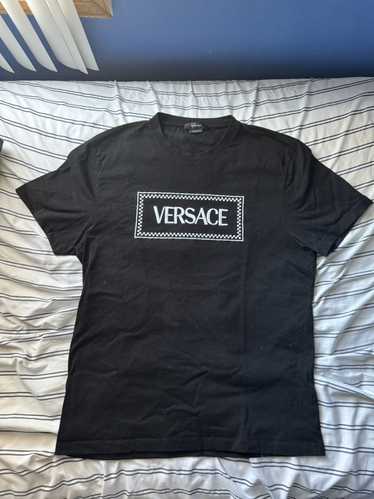 Versace Versace Black Logo Embroidered Cotton T-Sh