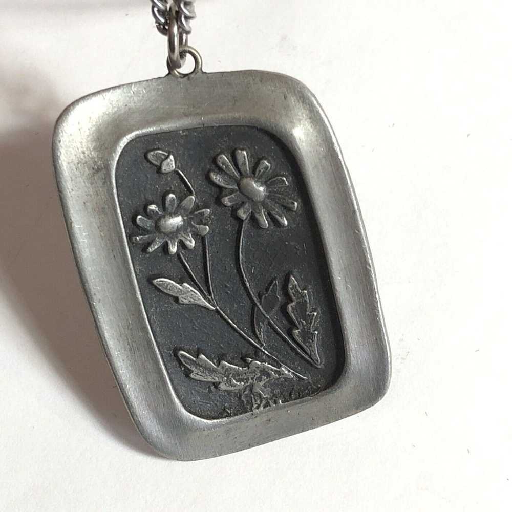 Pewter Pendant Stamped Flowers R Tennesmed Sweden… - image 6