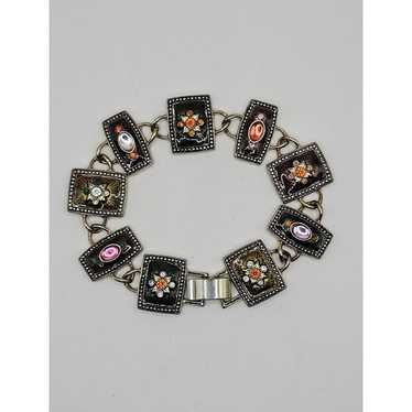 Vintage Napier enamel rectangular panel bracelet … - image 1