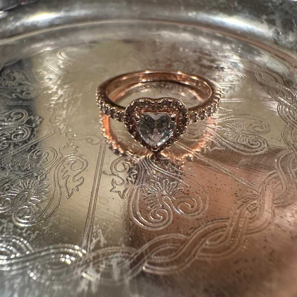 Pandora Sparkling Elevated Heart, Rose Gold Clear… - image 2