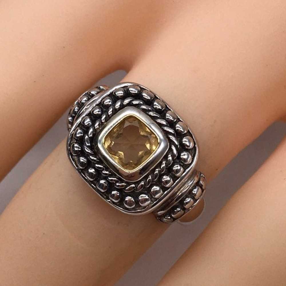 Vintage Sterling Citrine Ring - image 1