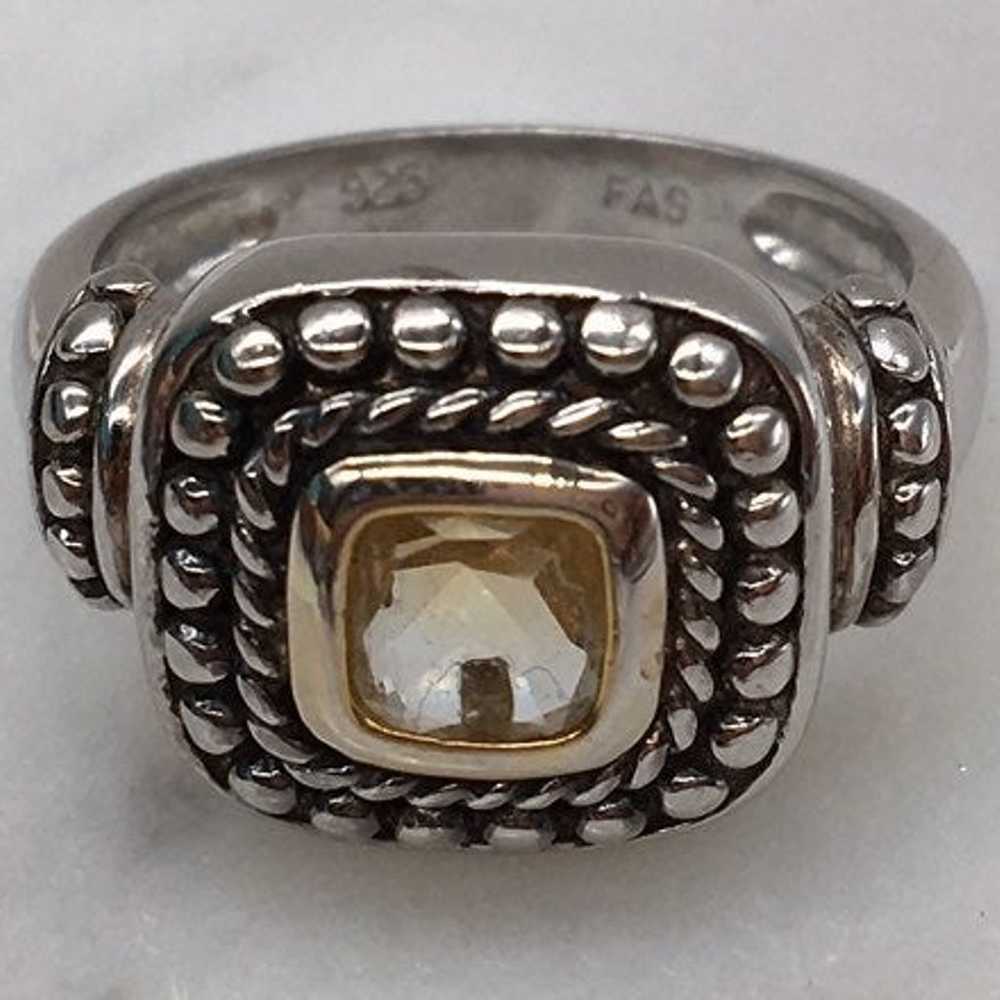 Vintage Sterling Citrine Ring - image 3