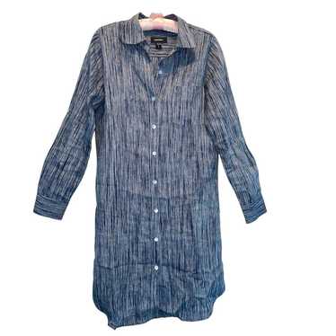 Karen Kane Blue 100% Linen Shirt Dress Small