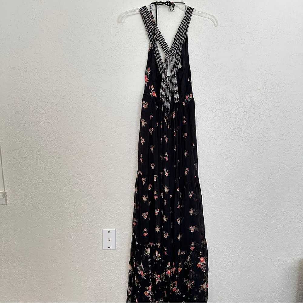 Anthropologie V Neck Floral Sleeveless Black Maxi… - image 5