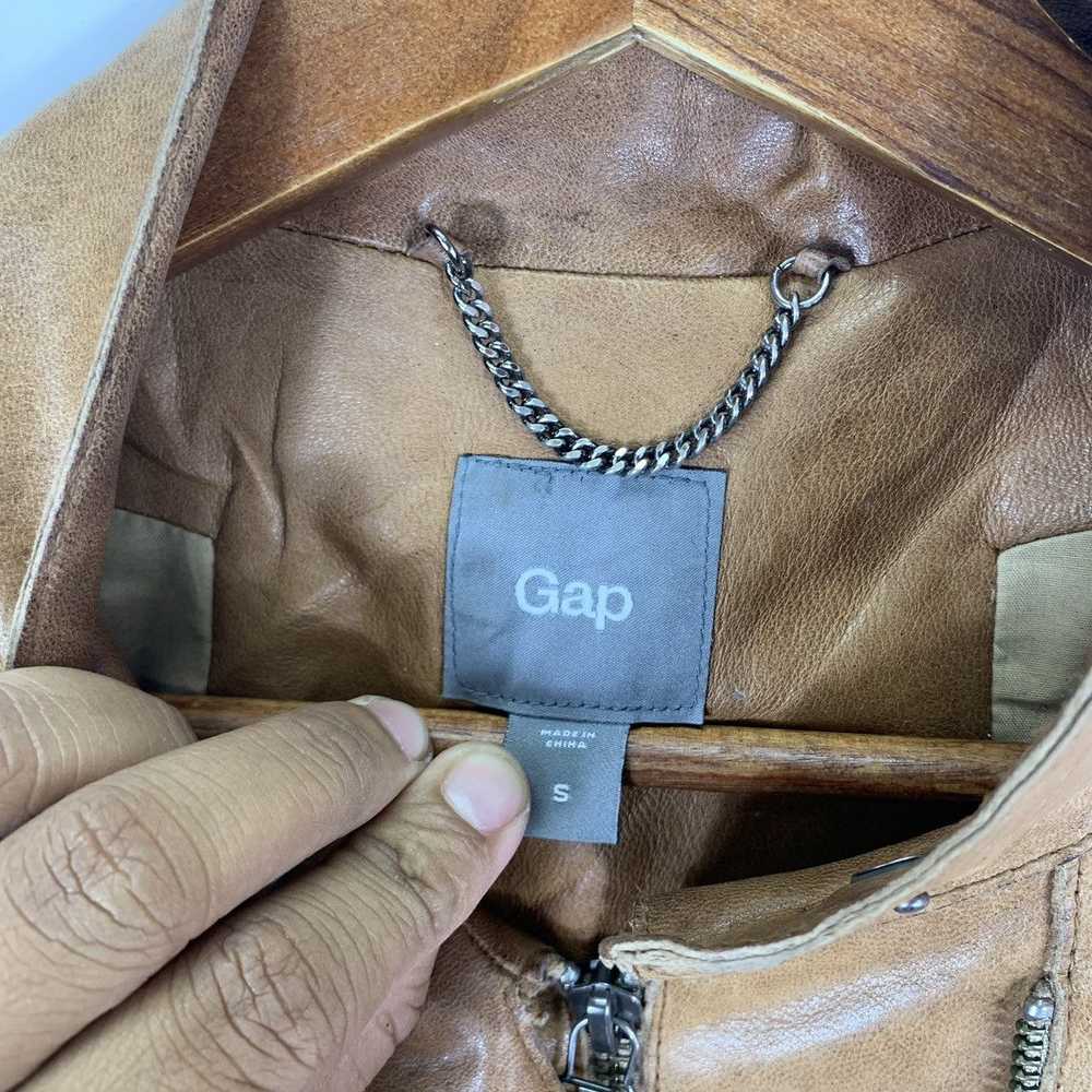 Gap × Leather Jacket Vintage Gap Sheepskin Leathe… - image 6