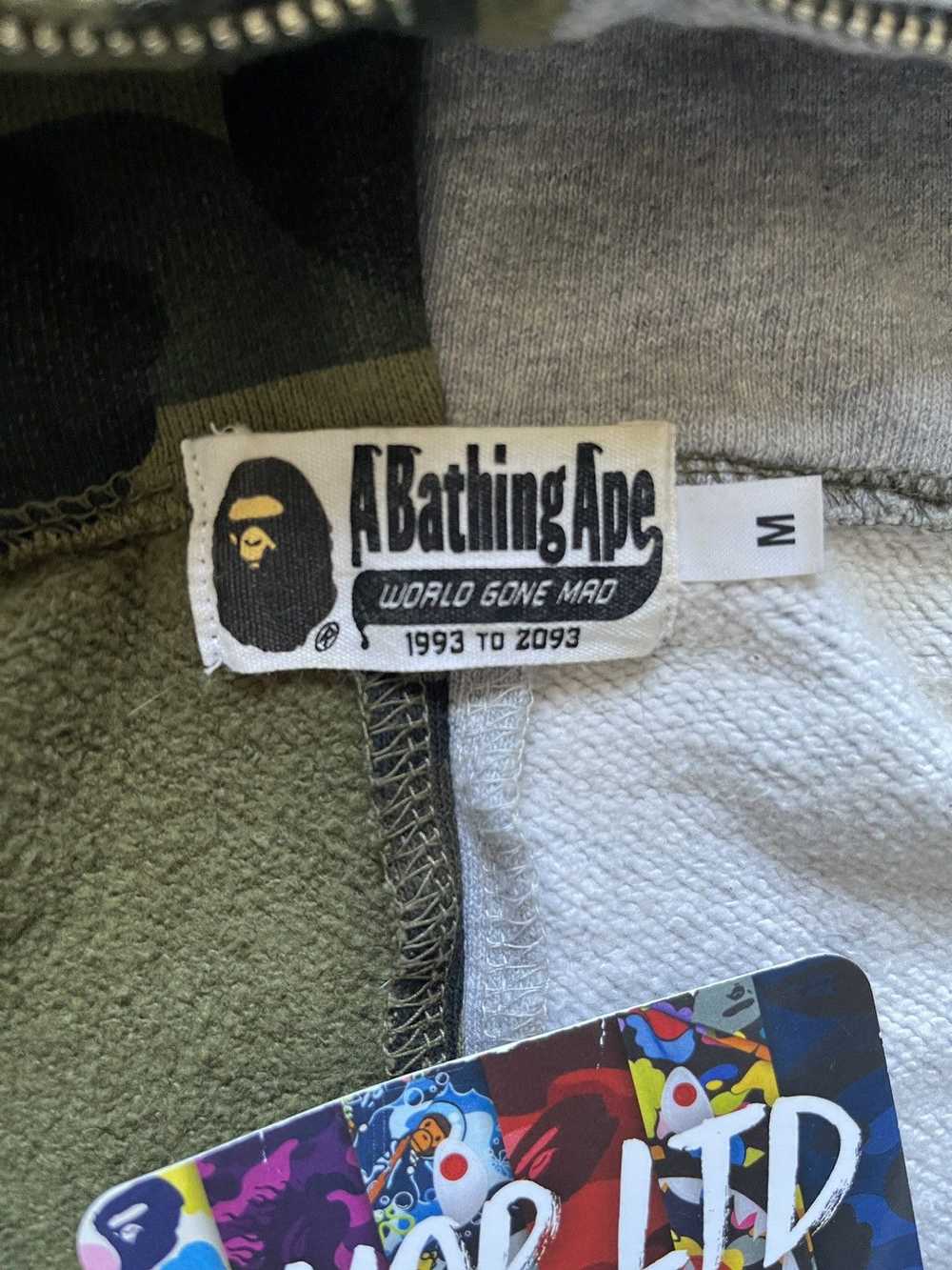 Bape A Bathing Ape Grey/Green Camo Split Shark Ho… - image 6